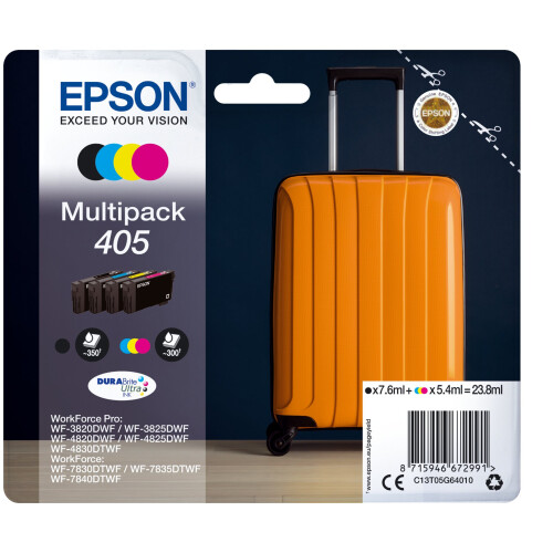 Epson Multipack de cartuchos de tinta - EPSON - 405 - DURABrite Ultra - 4 cores - Compatível com WorkForce