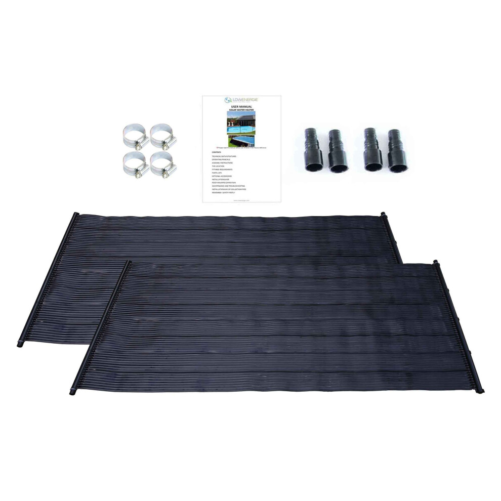 (2) Swimming Kids Paddling Pool Solar Hot Water Heater Mat Total Kit Free Sun Energy 1.33 x 3m