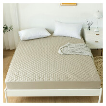 (Khaki, Double) Quilted Bedding Fitted Sheet, Solid Color Waterproof Non-Slip Protective Cover for Bed Mattress with  Deep Pocket Premium Dust Proof Mattress Cover