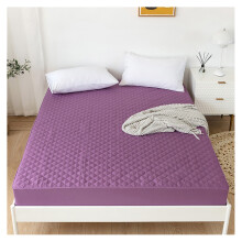 (Purple, King) Quilted Bedding Fitted Sheet, Solid Color Waterproof Non-Slip Protective Cover for Bed Mattress with Deep Pocket Premium Dust Proof Mattress Cover