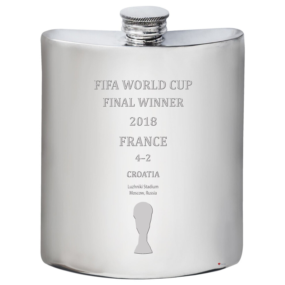 France 2018 Fifa World Cup Winner 6oz Hip Flask Pewter-image-OPC-P7CXM6C-NEW