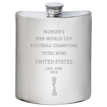 United States Fifa Women's World Cup Champions Total Wins 6oz Hip Flask