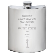 United States Women's 2015 Fifa World Cup Winner 6oz Hip Flask pewter