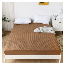 (Coffee, Double) Quilted Bedding Fitted Sheet, Solid Color Waterproof Non-Slip Protective Cover for Bed Mattress with  Deep Pocket Premium Dust Proof Mattress Cover
