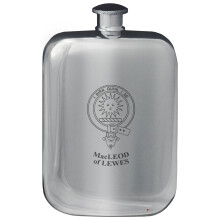 MacleodofLewes Family Crest Design Pocket Hip Flask 6oz