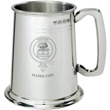 Hamilton Clan Crest Tankard 1 Pint Pewter