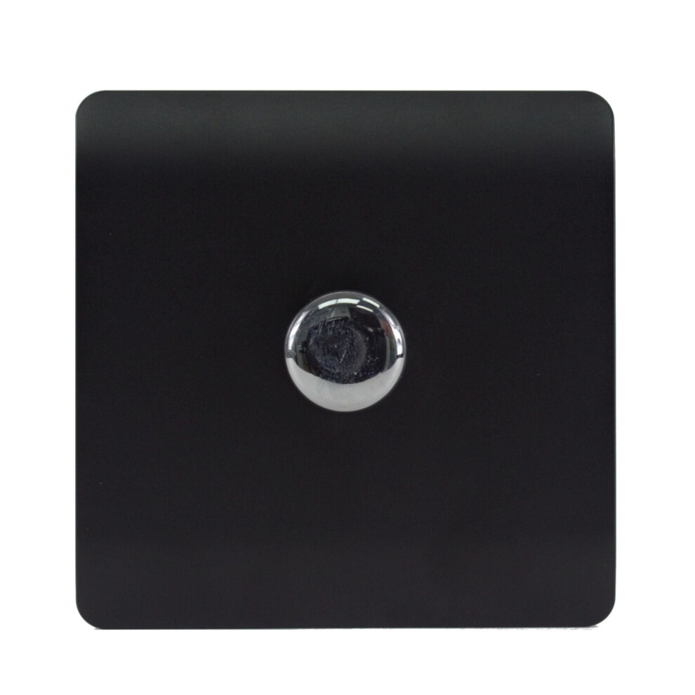 Trendi Modern Tactile 1 Gang 2 Way 120w  LED Dimmer switch Matt Black