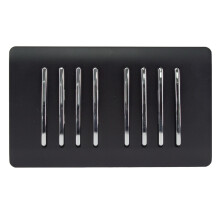 Trendi Modern 8 Gang 2 Way Rocker Double Plate Light Switch Matt Black