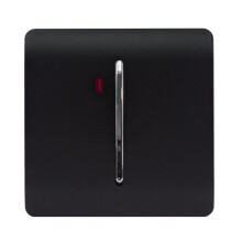 Trendi Modern 45 A Light Switch & Neon Insert Matt Black