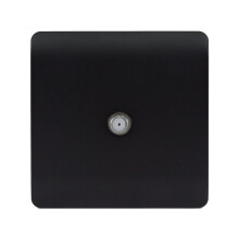 Trendi 1 Gang Modern Screwless Television Satellite Socket Matt Black