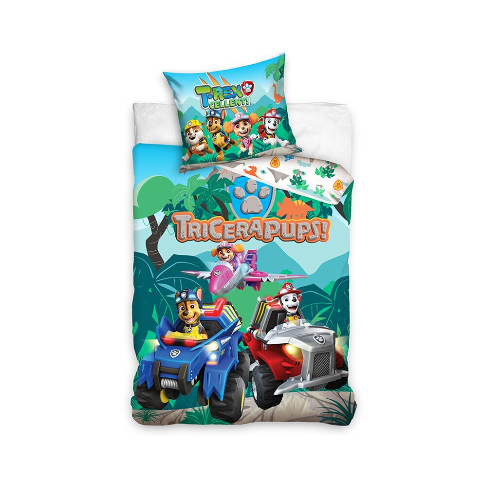 Paw Patrol Dino Single Duvet Cover Set - European Size