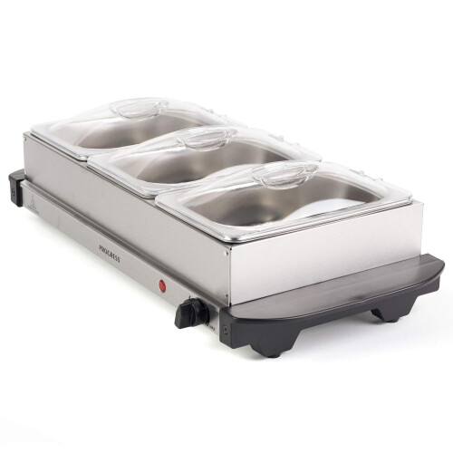 200W Buffet Server Warming Tray Hotplate 3 Sections Food Warmer Serving Station 1