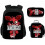 (Black Red) 3PCS Five Nights At Freddys Backpack  Lunch Bag 1