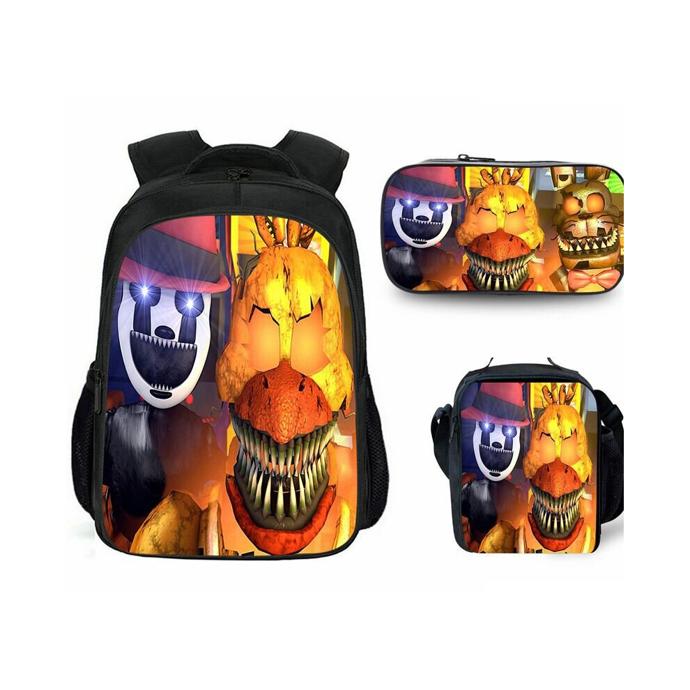 (Yellow) 3PCS Five Nights At Freddys Backpack Lunch Bag
