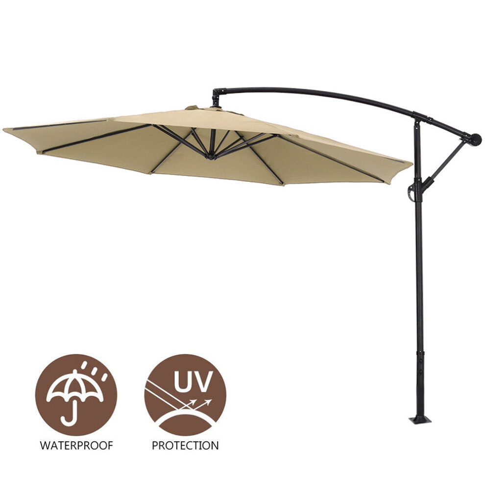 3M Large Hanging Garden Parasol Cantilever Sun Shade Patio Banana Umbrella