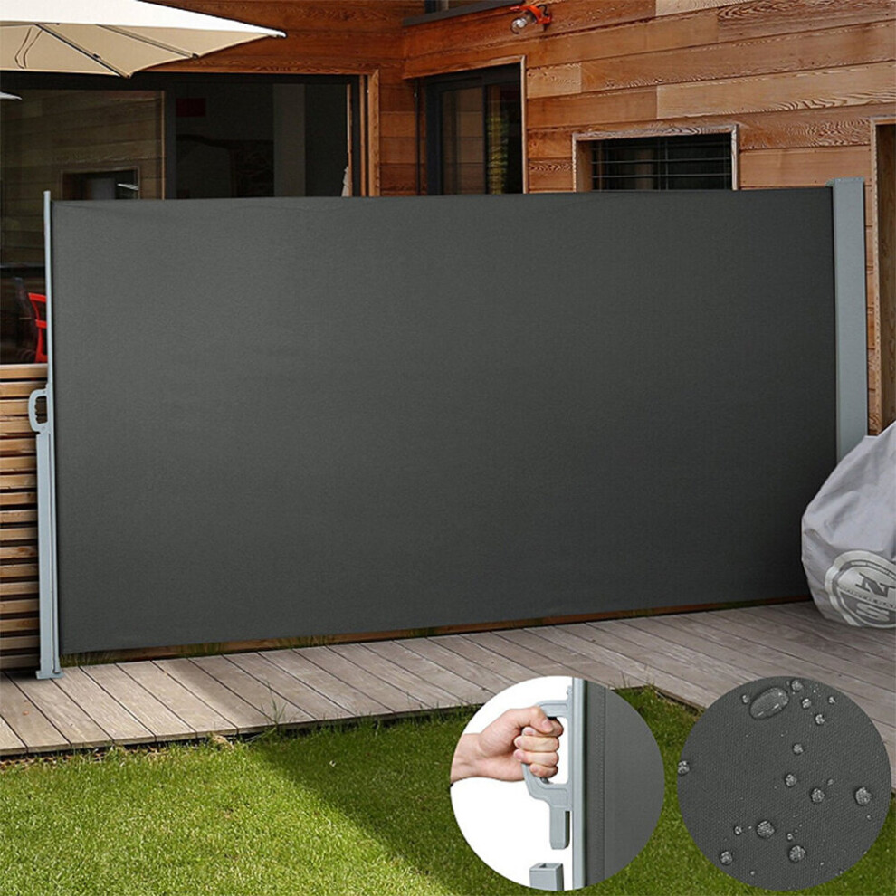 Patio Retractable Side Awning-160 x 300 cm Grey