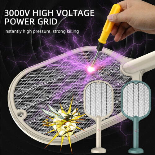 2 in 1 10 LED Electric Fly Racket Zapper Killer Swatter Bug Mosquito 2