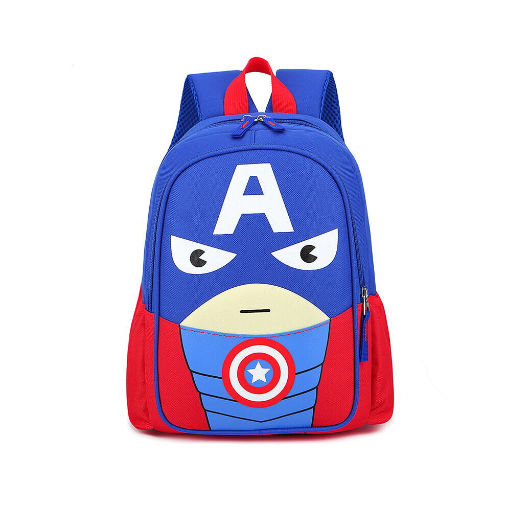 (Captain America) Kids Superhero School Bag Spiderman Superman Backpack Rucksack Multicoloured