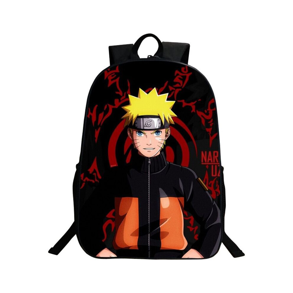 (Black Red) Anime Ninjia Naruto Backpack Schoolbag Satchel