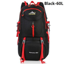 (Black-60L, L) 50/60L Outdoor Camping Backpack Travel Hiking Pack