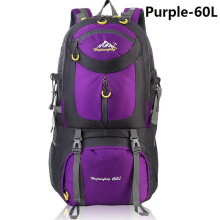 (Purple-60L, L) 50/60L Outdoor Camping Backpack Travel Hiking Pack