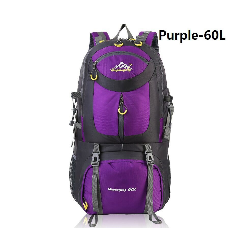 (Purple-60L, L) 50/60L Outdoor Camping Backpack Travel Hiking Pack Multicoloured
