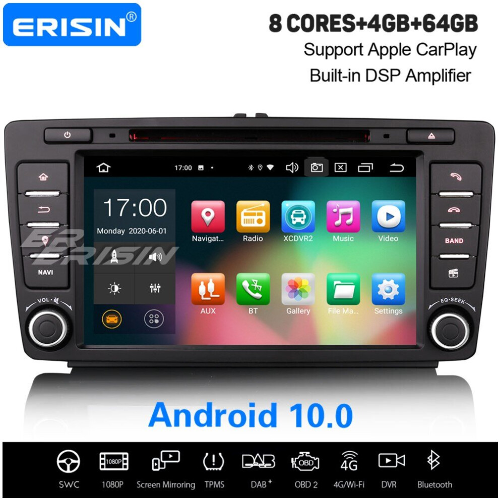 Octa-Core Android 10.0 Car Stereo Carplay Dab+ Sat Nav Dsp Bluetooth For Skoda Octavia Yeti 737655204742