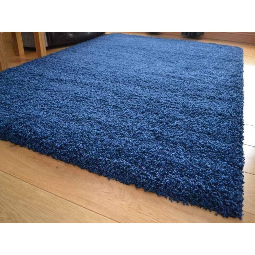 (160cm x 220cm) Abaseen Shaggy Navy Blue Thick Luxurious Soft Rug