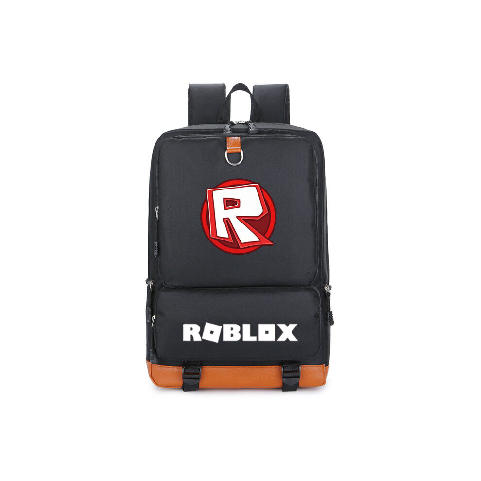 (#9 Black-R) Roblox Backpack Kids School Bag Boys Travelbag