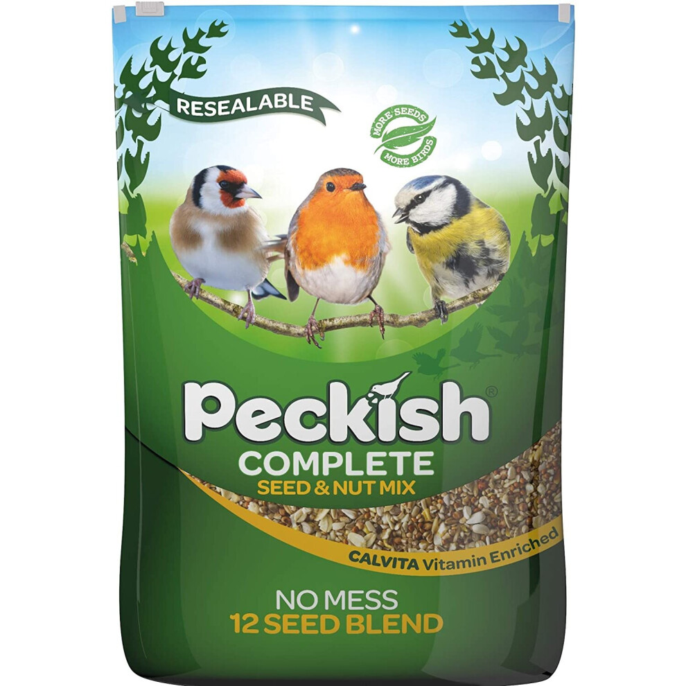 Peckish Complete Seed and Nut No Mess Wild Bird Food Mix, 12.75kg