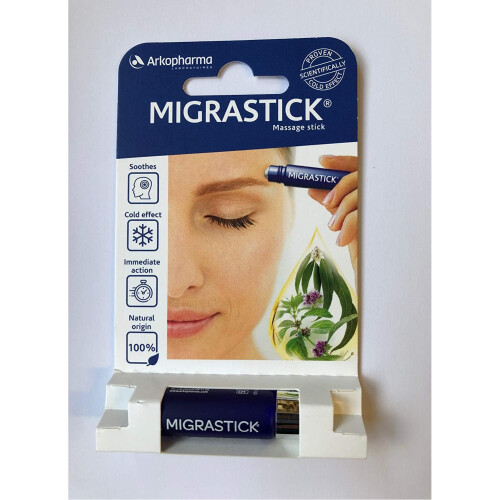 2 X Migrastick Arkopharma Headach Migraines Massage Stick Roll On 3ml