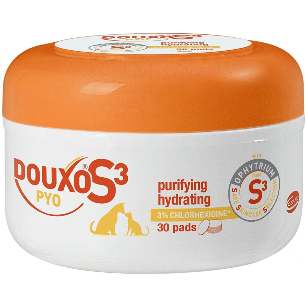 Douxo S3 Pyo Antiseptic Dog And Cat Skin Care Pads (30 Pads)