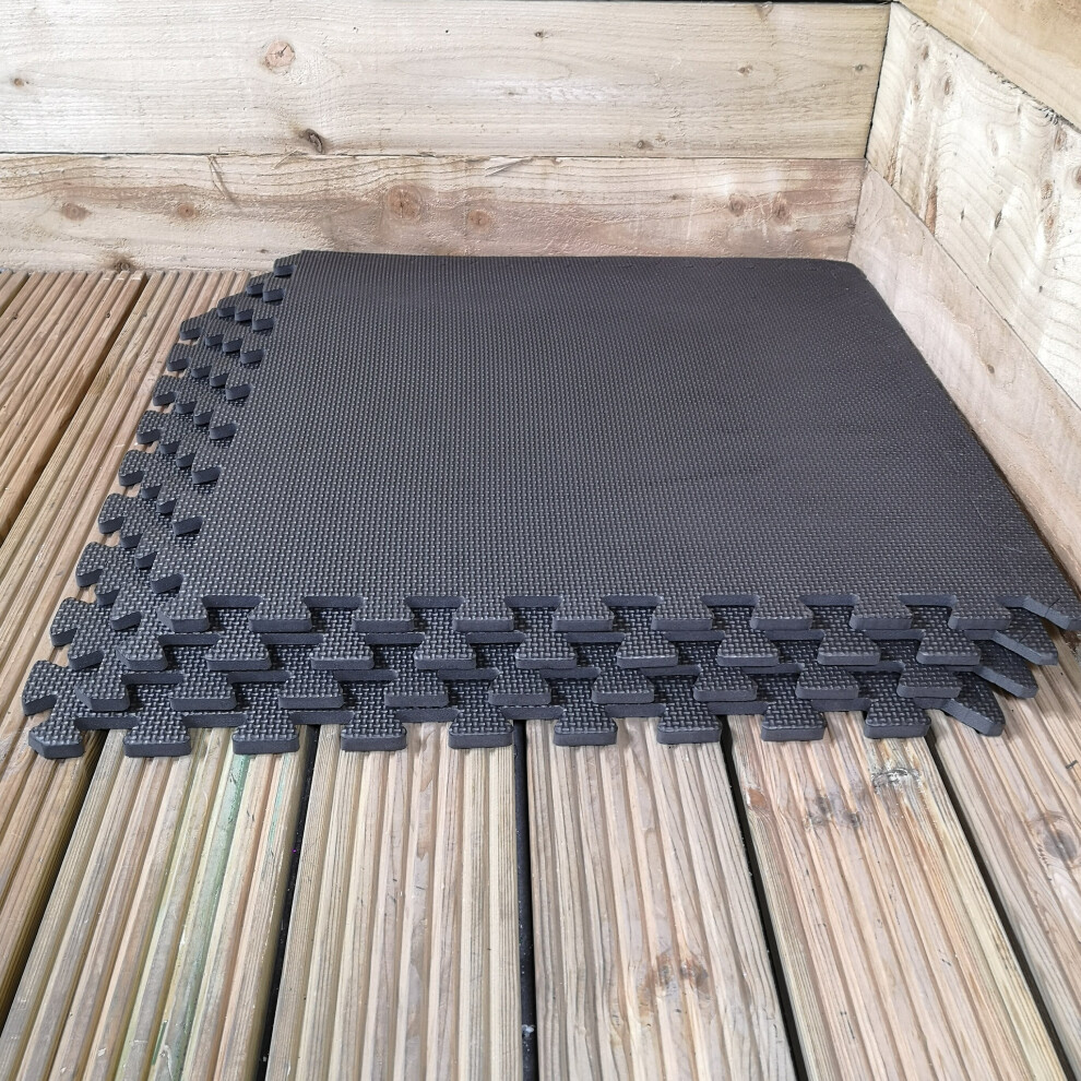 12 Piece EVA Floor Protective Foam Tiles / Mats 60x60cm Each Set For Gyms, Garages, Camping, Kids Play , Hot Tub And Much More! - Set Covers 4.32 sqm