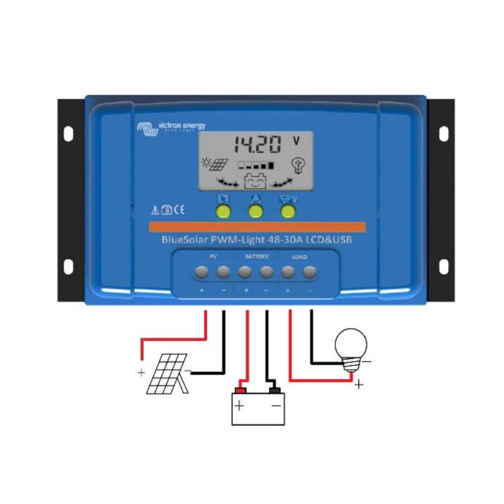 Victron Bluesolar PWM Charge Controller 12/24v 30A LCD Screen & USB Ports