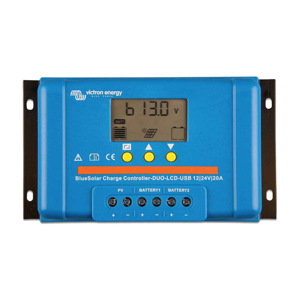 Victron Bluesolar Pwm Duo Charge Controller 12/24V 20A Lcd Screen And 2 Usb Ports 8719076046219