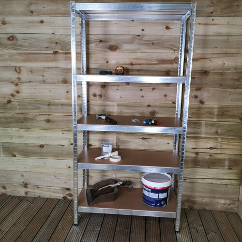 Set of 2 Garage Shelving 90cm Wide & 180cm High Heavy Duty 5 Tier ...