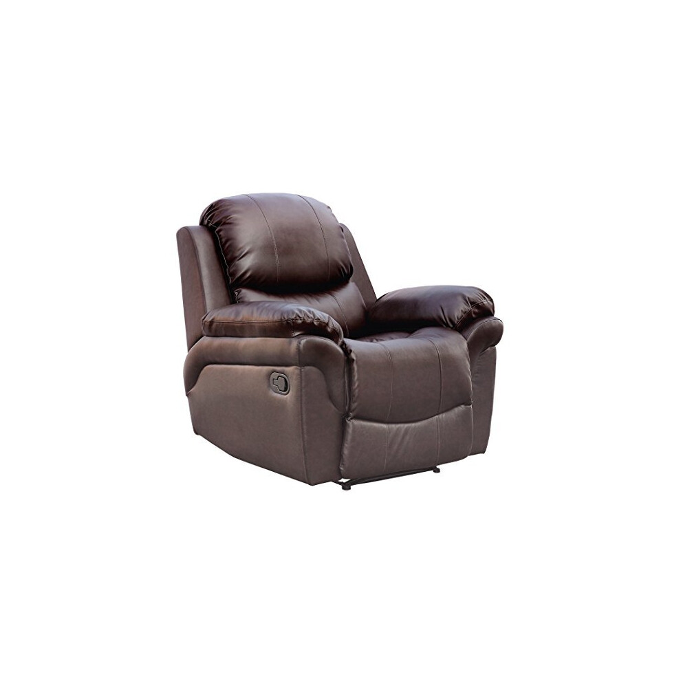 Madison Bonded Leather Manual Recliner Sofa Home Lounge Chair