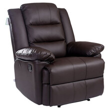 (Brown) Loxley Bonded Leather Recliner Armchair Sofa Home Lounge Chair Reclining Gaming