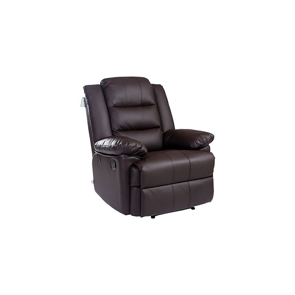 (Brown) Loxley Bonded Leather Recliner Armchair Sofa Home Lounge Chair Reclining Gaming-image-OPC-P7D8QRP-NEW