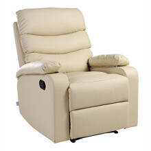 (Cream) Ashby Bonded Leather Recliner Armchair Sofa Chair Reclining Home Lounge