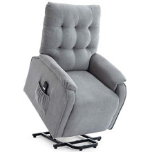 (Grey) Charlbury Fabric Rise Recliner Armchair Electric Lift Riser Chair