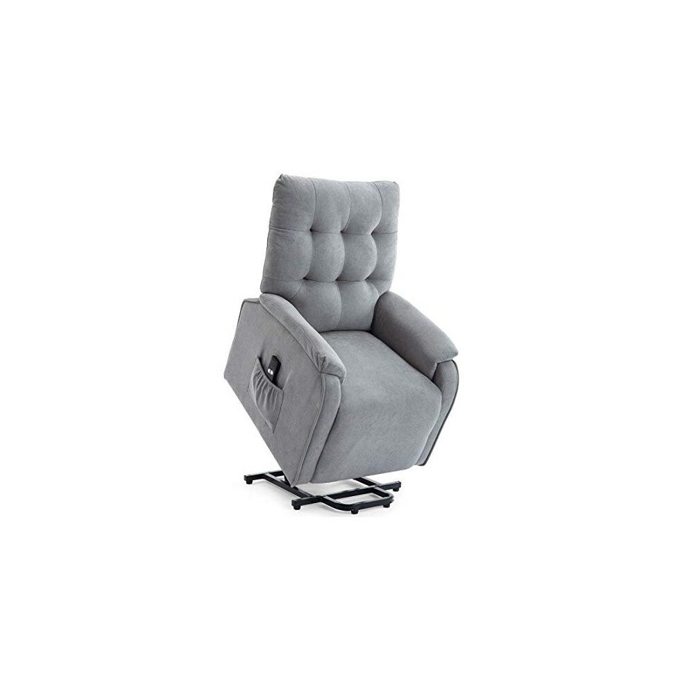 More4homes Grey (Grey) Charlbury Fabric Rise Recliner Armchair Electric Lift Riser Chair
