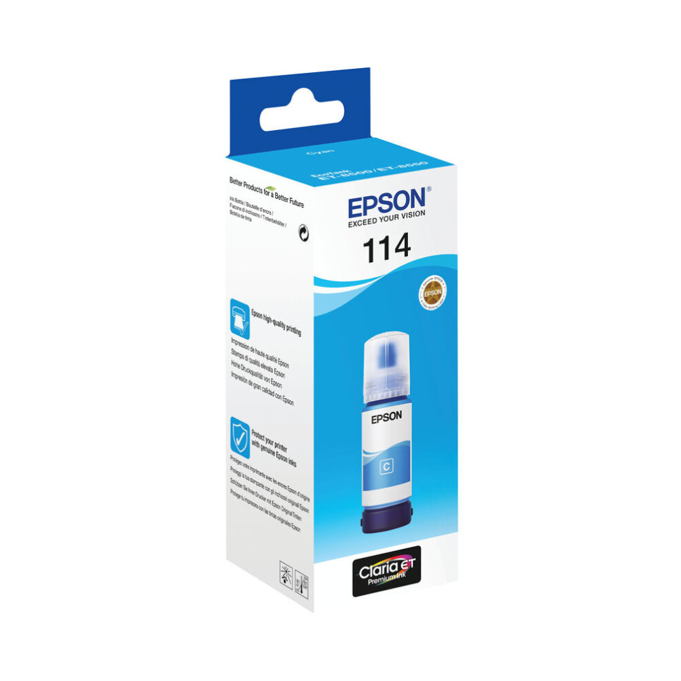 Epson 114 Ecotank Cyan Ink Bottle C13T07B240 EP68730