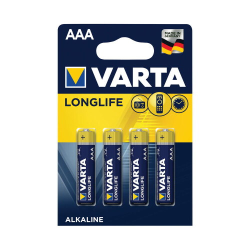 Varta VARTA Longlife Alkaline AAA Batterie LR3, 4er-Pack