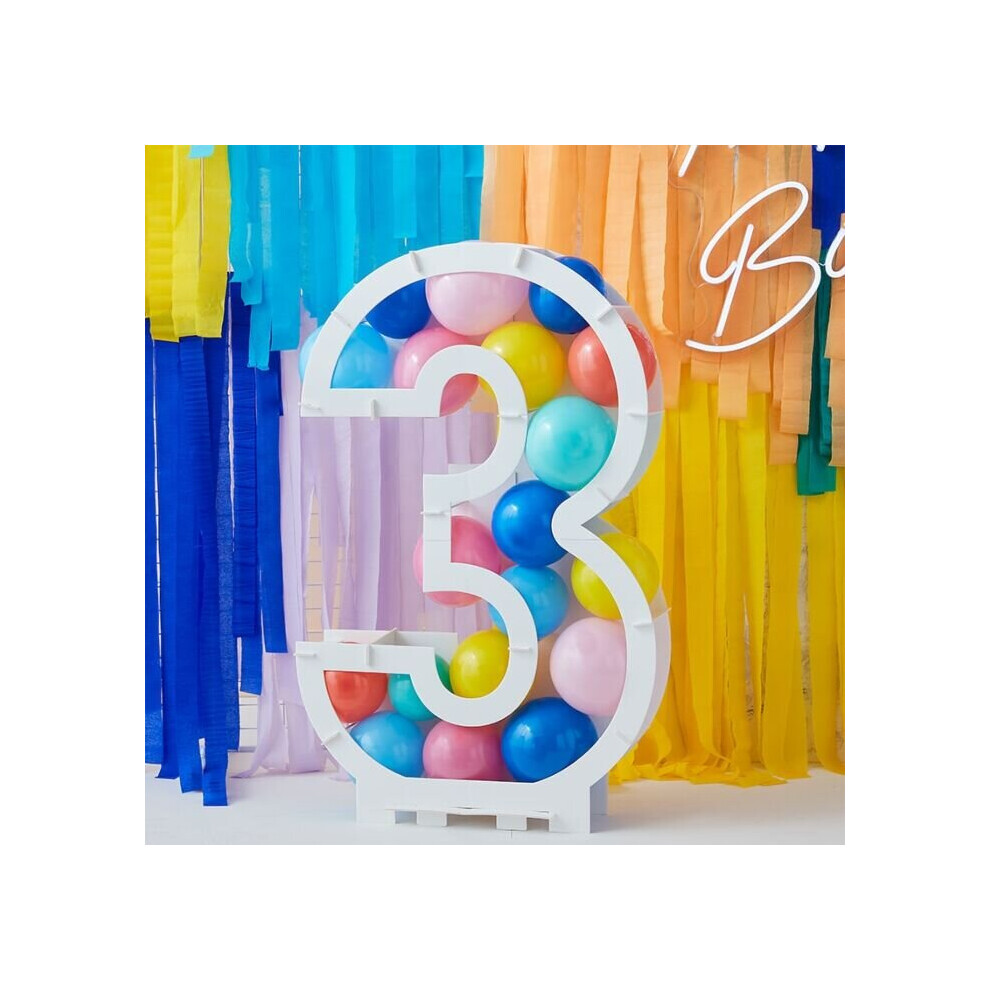 (Number 3 ) Ginger Ray Balloon Mosaic Number Stands