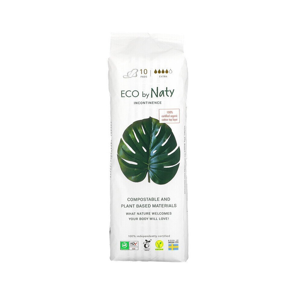 Naty , Incontinence Pads, Extra, 10 Pads