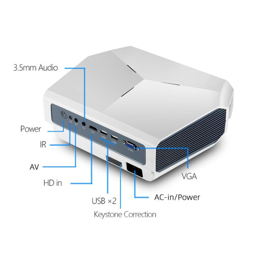 support 1080P 4K Mini Projector LED HD(Red) 1