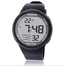 Professional Diving Swim Watch Men 100M Waterproof Digital Sport Watches(White)