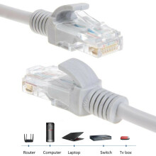 (30m) CAT5 Ethernet LAN Network Internet Patch Cable Lead - Grey
