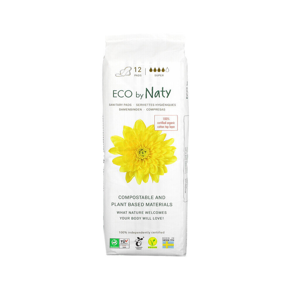 Naty , Sanitary Pads, Super, 12 Pads